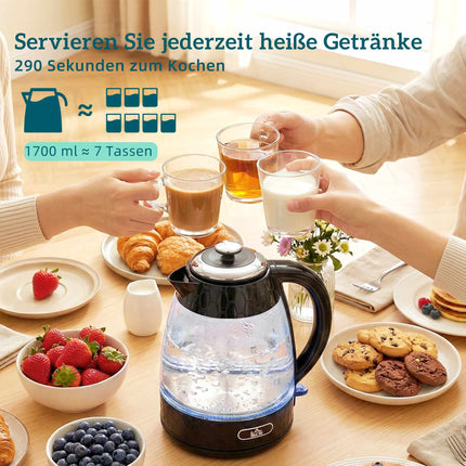 4-Slice Toaster & 1.7L Fast Boil Kettle Set, Black