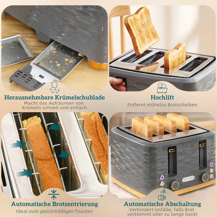 4-Slice Toaster, 7 Browning Levels, Auto Shut-Off