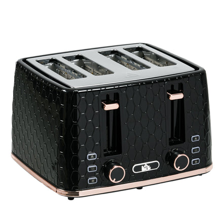 4-Slice Toaster, Black, 7 Browning Levels, Easy Clean