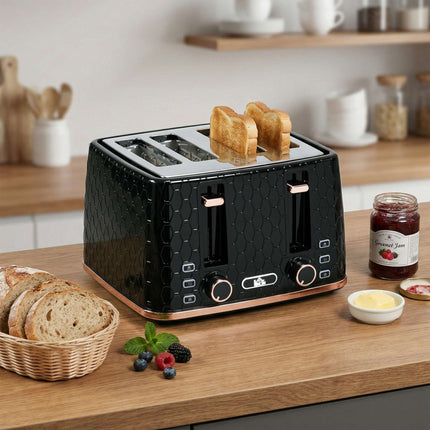 4-Slice Toaster, Black, 7 Browning Levels, Easy Clean