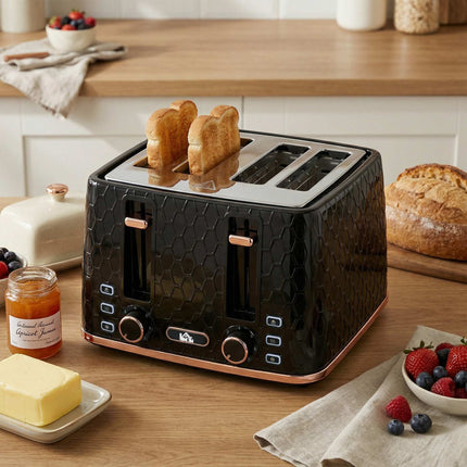4-Slice Toaster, Black, 7 Browning Levels, Easy Clean