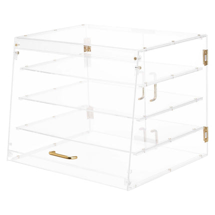4-Tier Acrylic Bakery Display Case, Magnetic Rear Door