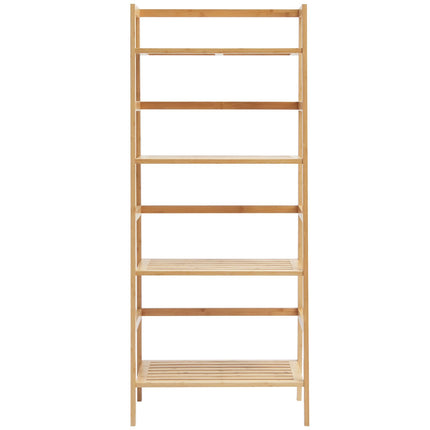 4-Tier Bamboo Ladder Shelf, Freestanding Open Bookcase