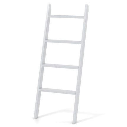 4-Tier Leaning Ladder Shelf, Pine Wood, Grey