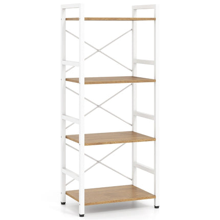 4-stöckiges schmales Bücherregal mit Metallrahmen, 41,5x27,5x100 cm