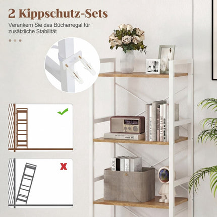 4-stöckiges schmales Bücherregal mit Metallrahmen, 41,5x27,5x100 cm