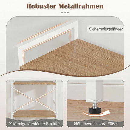 4-stöckiges schmales Bücherregal mit Metallrahmen, 41,5x27,5x100 cm
