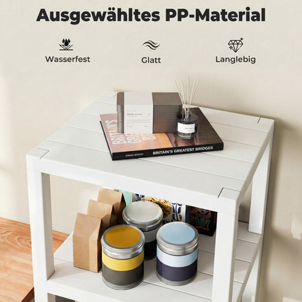 4-Tier Plastic Storage Shelf, White, 38x32.5x99 cm