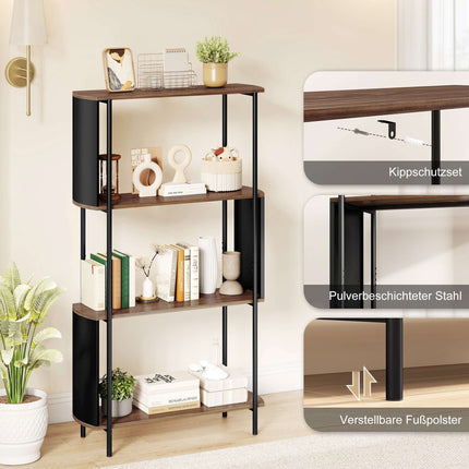 4-Tier Storage Shelf, Steel Frame, 80 kg Capacity