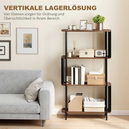 4-Tier Storage Shelf, Steel Frame, 80 kg Capacity