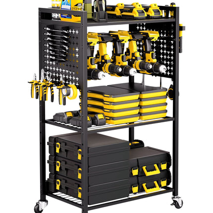 4-Tier Tool Organizer Cart, 150 lb Rolling Drill Holder