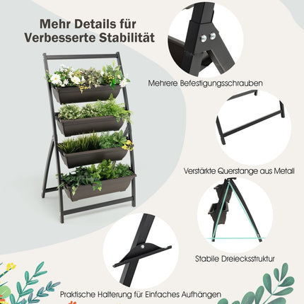 4patrový vertikální truhlík s vyjímatelnými boxy a odvodněním