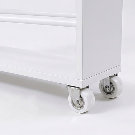 Holzoptik-Rollwagen mit 4 Etagen und Griff, 80x13x50 cm