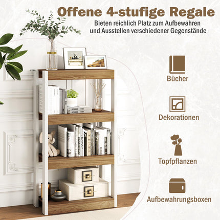 4-stufiges Holzregal mit Kippschutz, offene Regale