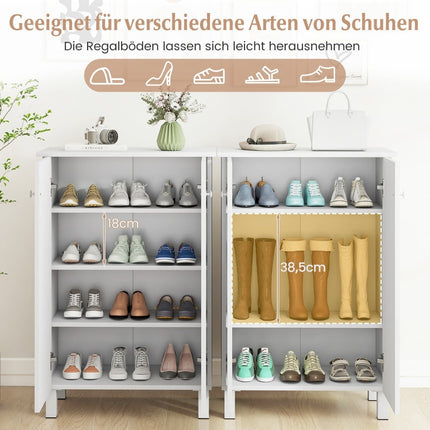 Hölzerner Schuhschrank mit 4 Ebenen und herausnehmbaren Einlegeböden