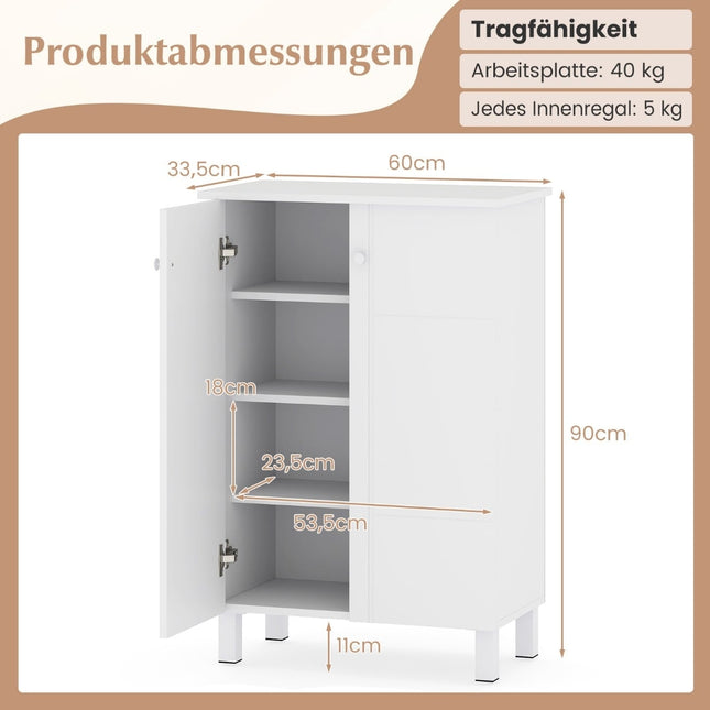 4-Tier Wooden Shoe Cabinet with Removable Shelves
