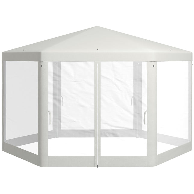Sechseckiges Cremefarbenes Partyzelt, Moskitonetz, Polyester