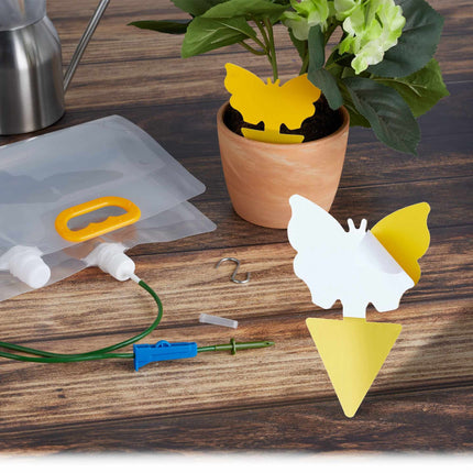 4 drip irrigation bags and yellow stickers