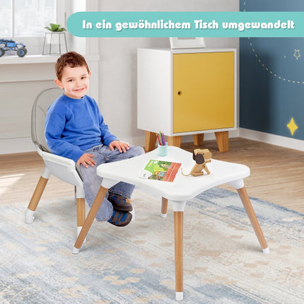4-in-1 Verstellbarer Babyhochstuhl mit Sicherheitsgurt