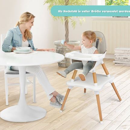 4-in-1 Verstellbarer Babyhochstuhl mit Sicherheitsgurt