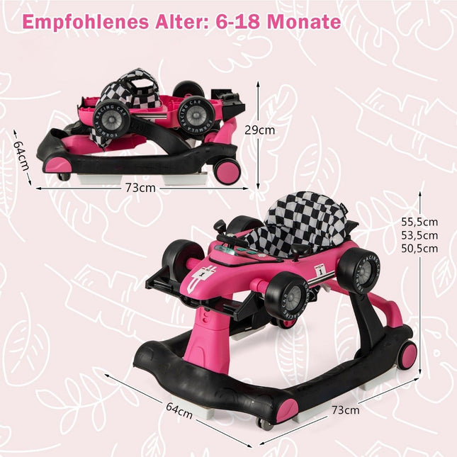 4-in-1 verstellbarer Babywalker mit Musik und Lichtern