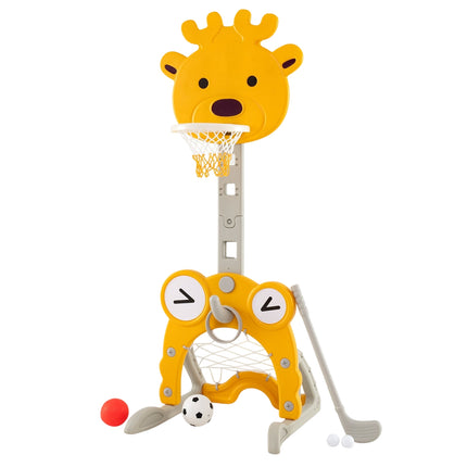 4-in-1 Adjustable Kids Activity Center with Basketball Hoop