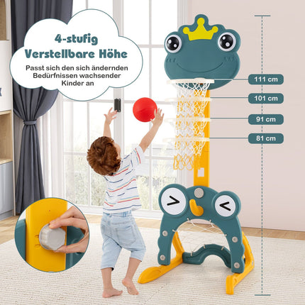 4-in-1 verstellbares Sportcenter für Kinder – Basketball, Fußball, Golf