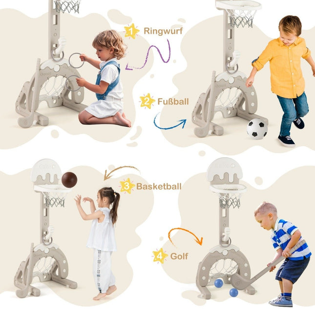 4-in-1 verstellbares Sport-Set für Kinder – Basketball, Fußball, Golf