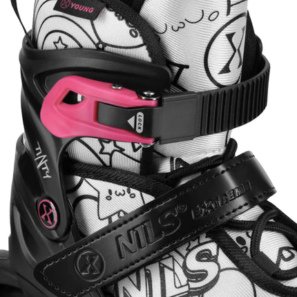 4-in-1 verstellbares Rollschuh-Set, Pink, Größe M (35-38)