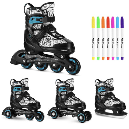 4-in-1 verstellbares Schlittschuh-Set, Größe M (35-38)