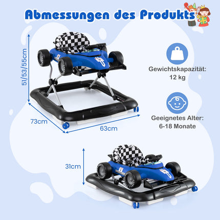 4-in-1 Babywalker mit verstellbarer Höhe und Musik