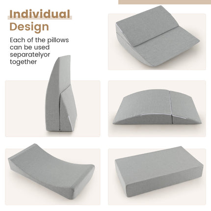 4-in-1 Schlafsofa, wandelbar, Leinen, Grau