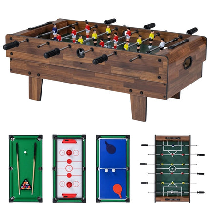 Herní stůl 4v1: stolní fotbal, kulečník, air hockey, ping pong