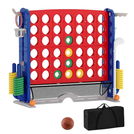 4-in-1 Giant Connect Game Set with Basketball, Ring Toss, Golf