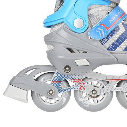 4-in-1 Grey/Blue Inline & Hockey Ice Skates, Size L (39-43)