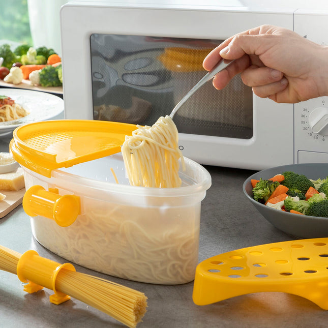 4-in-1-Nudelkocher für die Mikrowelle mit Zubehör und Rezepten Pastrainest InnovaGoods