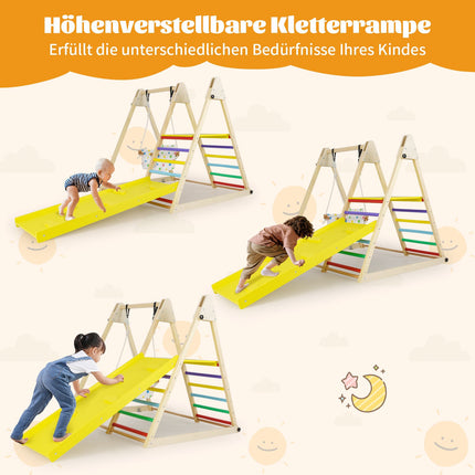 4-in-1 Montessori Climbing Set with Swing & Ramp