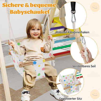4-in-1 Montessori Climbing Set with Swing & Ramp
