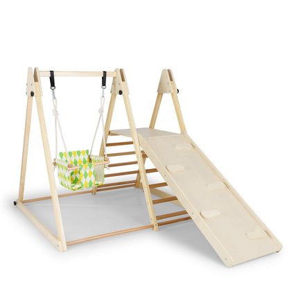 4-in-1 Montessori Klettergerüst mit Babyschaukel