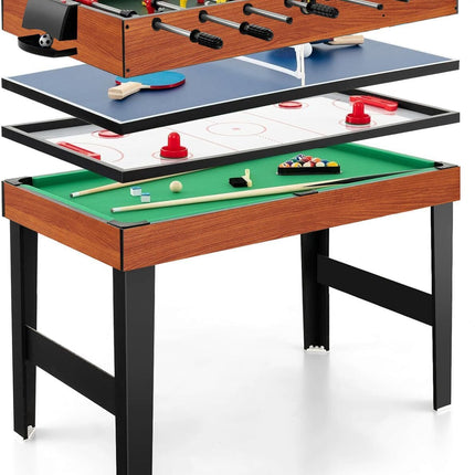 4-in-1 Multi-Game Table – Foosball, Pool, Air Hockey, Ping Pong
