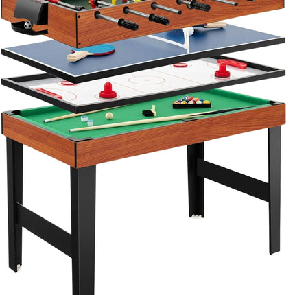 4-in-1 Multi-Game Table – Foosball, Pool, Air Hockey, Ping Pong