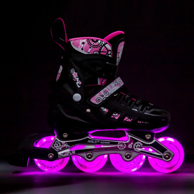 4-in-1 Pink LED Inliner/Schlittschuhe, Größe L (39-42)
