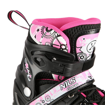 4-in-1 Pink LED Inline/Ice Skates, Size S (31-34)