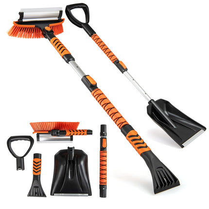 4-in-1 Snow Brush & Ice Scraper with Rotating Head