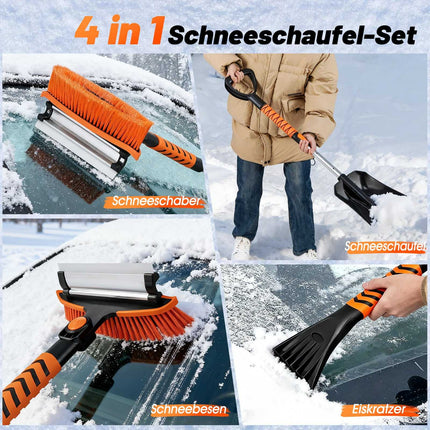 4-in-1 Snow Brush & Ice Scraper with Rotating Head