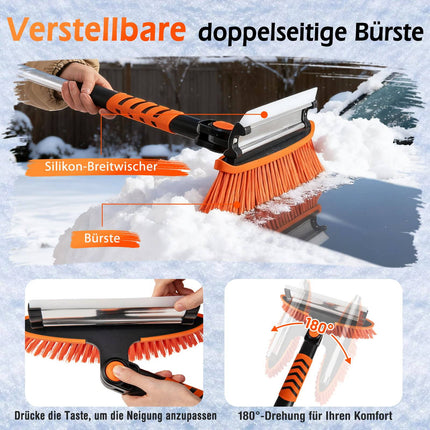 4-in-1 Snow Brush & Ice Scraper with Rotating Head