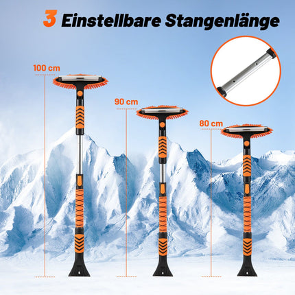 4-in-1 Snow Brush & Ice Scraper with Rotating Head