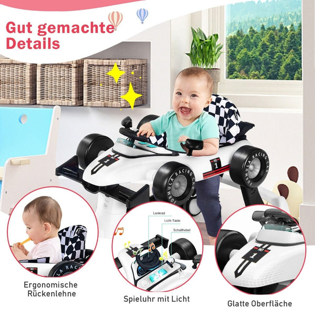 4 in 1 Lauflernwagen faltbar Lauflernwagen 73 x 64 x 50,5/53,5/55,5 cm weiß