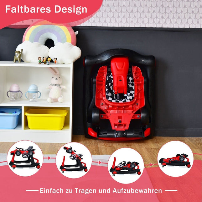 4 in 1 Lauflernwagen faltbar mit verstellbarer Höhe rot