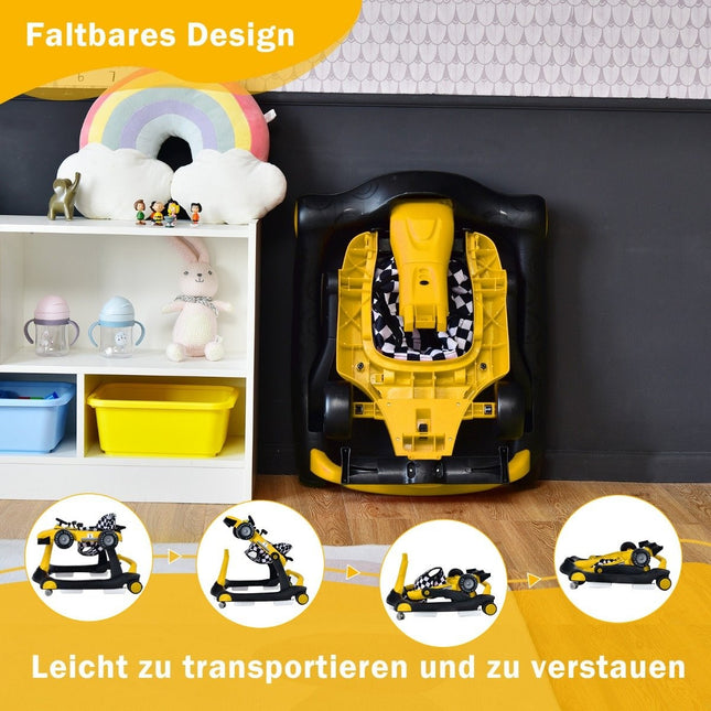 4 in 1 Lauflernwagen faltbar gelb